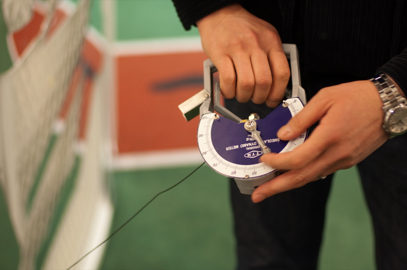 Grip strength test during a pre-employment medical