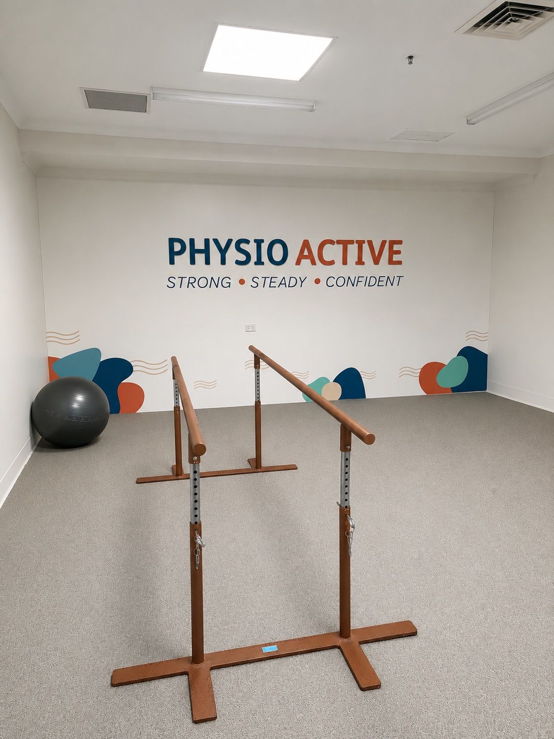 Optimum physiotherapist leading an exercise session in an aged care gym